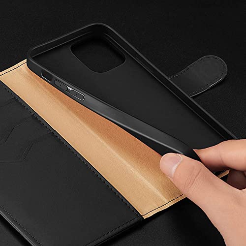 Étui de téléphone compatible avec iPhone 12 GUMMMY étui rabat bleu PU