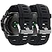 HWHMH Colorful Replacement Silicone Bands With Pin Removal Tools For Garmin Fenix 3 (No Tracker, Replacement Bands Only) (Black&Black)