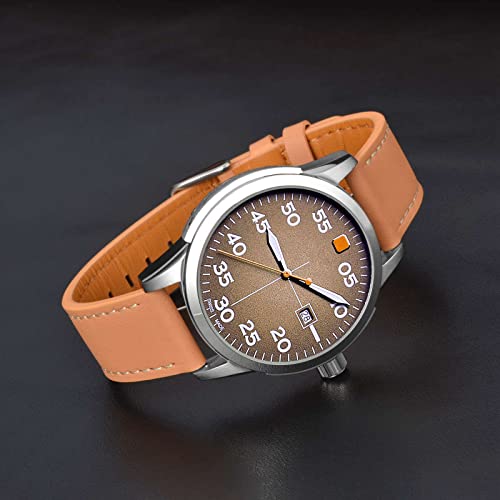 Image of ANNEFIT 22mm Watch Band, Quick Release Genuine Leather Replacement Strap (Apricot)