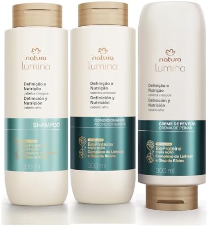 Natura Kit Lumina para Cabelos Crespos com Shampoo, Condicionador...