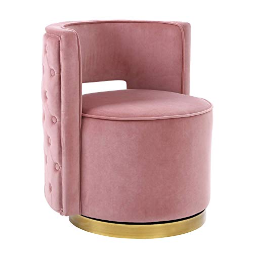 HOMEFUN Swivel Vanity Chair, Modern Makeup Barrel Chair Stool for Bedroom/Living Room