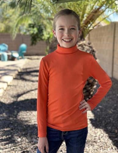 Image of Arshiner Girls Turtleneck Sweater Kids Casual Long Sleeve Knit Pullover Tops