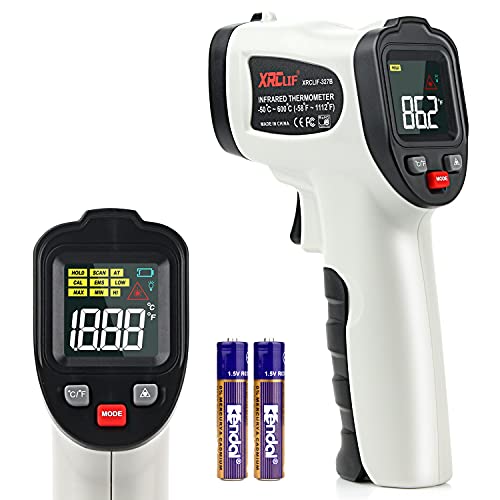 Thermomètre Infrarouge à Affichage Couleur (-50℃～600℃), Thermomètre laser, Pistolet de Température avec Conction d'alarme pour la Cuisson, Four, Thermomètre de Température Laser IR Thermomètre Cover