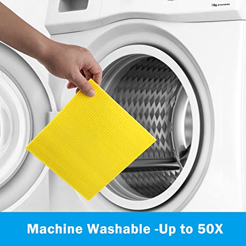Homexcel 10 Pack Swedish Dish Clothes, Reusable Sponge Cloth, For Kitchen, Counters & Washing Dishes, Highly Absorbent,3 Colors Assorted #TOP3
