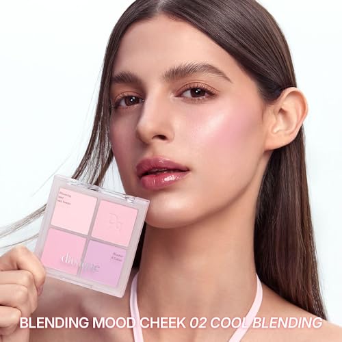 Image of Dasique Blending Mood Cheek #02 Cool Blending | 4 Blendable Shades | Pressed Powder Blush Palette for Cheeks | Silky & Soft Blur Finish | Lightweight Blush for Cheeks | Korean Makeup | Vegan