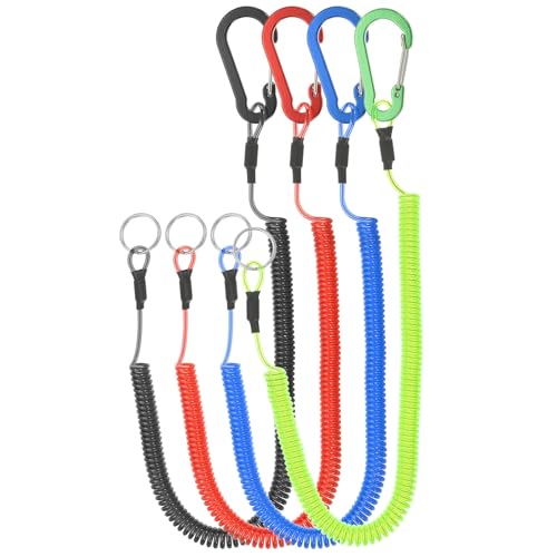 PATIKIL 4pcs Retractable Spring Coil Straps, 6