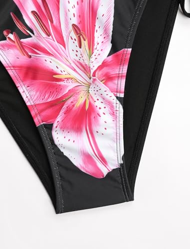 Image of ZAFUL Halter Swimsuits for Women Textured Backless 2 Piece Bathing Suits Cheeky High Cut String Tie Side Bikini Sets
