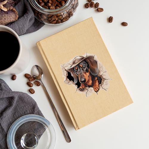 Image of Dachshund Sticker 8 Pcs (Large Size) Vinyl Stickers Laptop Waterproof Decal for Car Bumper Water Bottle Notebook Luggage Window Funny Party Birthday Decorations - Size 4 Inches