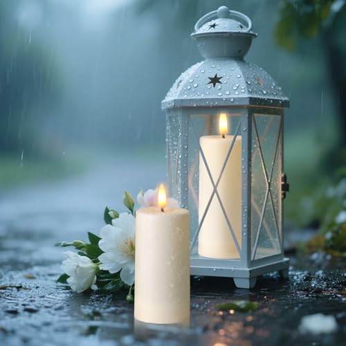 Image of Outdoor Candles with Timer Waterproof, 6 PCS Outdoor Waterproof Flameless Candles Battery Operated, Realistic Flame Effect LED Pillar Candles for Fireplace Halloween Christmas Patio Centerpieces