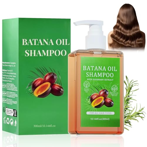 Batana Oil Champú de Batana Para La Caida del Cabello, aceite de romero para todo tipo de cabello, reparación y nutrientes (300 ml)