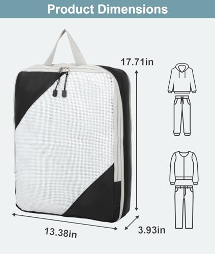 Barsine Large Compression Packing Cubes for Travel 4 Set Luggage Suitcase Organizer Bag Traveling Essentials3