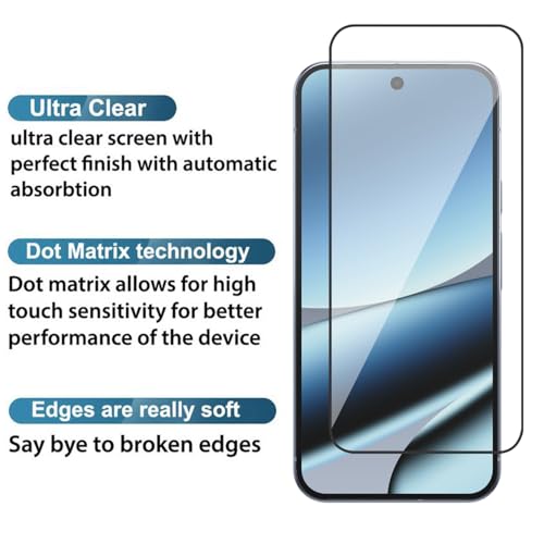 Image of POPIO Military-Grade Gorilla Tempered Glass for Google Pixel 10 Pro XL (Black) with Edge to Edge Coverage and Easy Installation kit