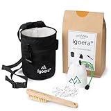 Juego de equipo de escalada original de Igoera con bolsa de tiza, cepillo de boulder y bola de tiza | la combinación perfecta para el máximo placer y seguridad