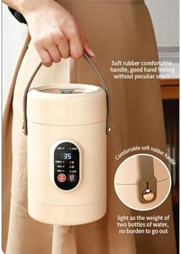 Mini Electric Cooking Pot, 1.6L Ceramic Glaze Health Pot with 12-Hour Timer, 8-in-1 Multifunctional, Portable for Dorm, Office, Travel - 4