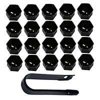 20 StüCk Radmutterkappen 19mm,Universal Radschraubenkappen FüR Auto,Kappen Radschrauben,Schraubenabdeckung Abdeckungen Radkappen,Radmuttern,Mit Entfernungswerkzeugsatz FüR Autos (Schwarz)