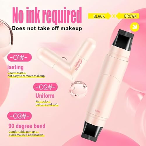 Image of Foldable Eyeliner Stamp Pen with Dual-End Wing Applicator - Waterproof Black Eyeliner Tool, Smudge Resistant Eye Makeup Stamp for Symmetrical Wings, Beginner Friendly Cosmetic Pen