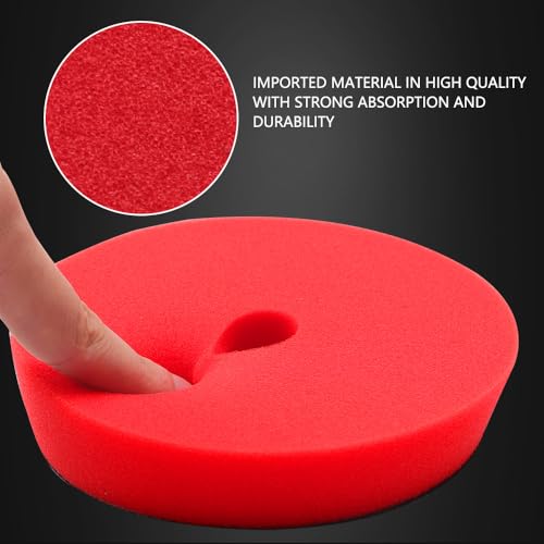 Image of Red T10 Ultra-Fine Finishing Foam Polishing Pads, SPTA 1Pcs 5.5 Inch Face for 5 Inch 125mm Backing Plate Compound Buffing Sponge Pads for Car Buffer Polisher Compounding, Polishing and Waxing- FPBFS5R