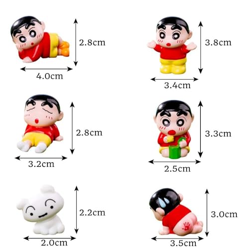 Image of Shinchan Cartoon Miniature Resin Figurines for Home Decor & Car Decor | Cute Idols for Christmas, New Year, Birthday & Valentine Gifting | Gift for Couple, Girlfriend, Boyfriend, Kids & Thanksgiving