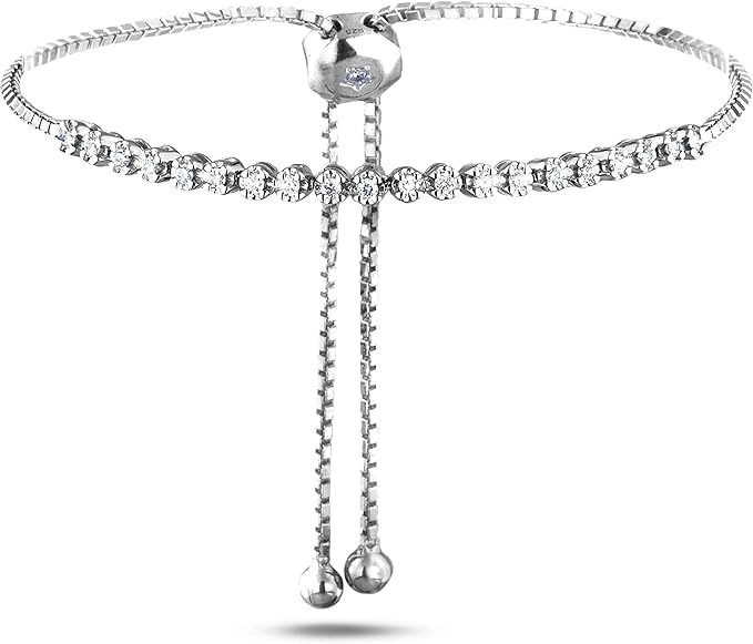 Image of Polar Light Signature Canadian Diamond Charm Bracelet in .925 Sterling Silver - Choice of Rolo or Paperclip Style Chain