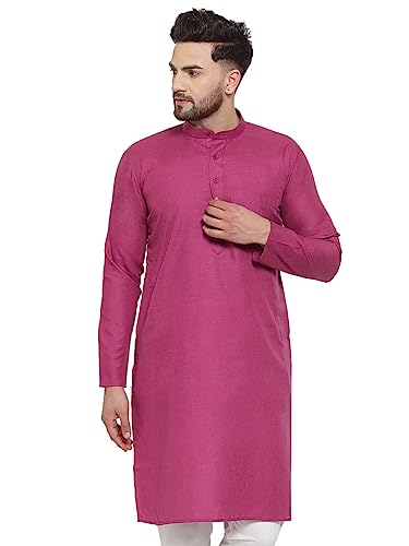 Image of Jompers Men's Cotton Regular Fit Solid Kurtas