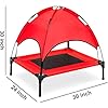 Kawuneeche-Elevated-Dog-Bed-with-Removable-Canopy-wConvenient-Carrying-Bag-Indoor-Shade-1680D-Portable-Raised-Oxford-Fabric-Outdoor-Cooling-Dog-Cot-Cat-Bed-Pet-Tent-for-Camping-30-Red Outdoor Dog Beds: Find the Perfect Bed for Your Furry Friend