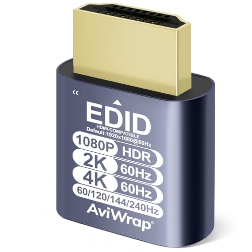 HDMI Dummy Plug AviWrapA10, adaptador virtual 4K 60Hz miniatura 1