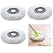 VCRANONR 3 Pezzi Testine di Ricambio per Mocio Rotante 16cm Testa Mocio Rotante Microfibra Disc Mop Testina Sostitutiva Sostituzione della Testina Spin Mop per il Mocio Rotativo Standard, Bianco