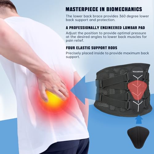 Back Brace for Lower Back Pain Relief, Zoned Adjustable Design for Custom Fit, Built-in Bionic Brace, Lumbar Support Belt for Men & Women with Lumbar Pad, for Herniated Disc,Sciatica - Image 4