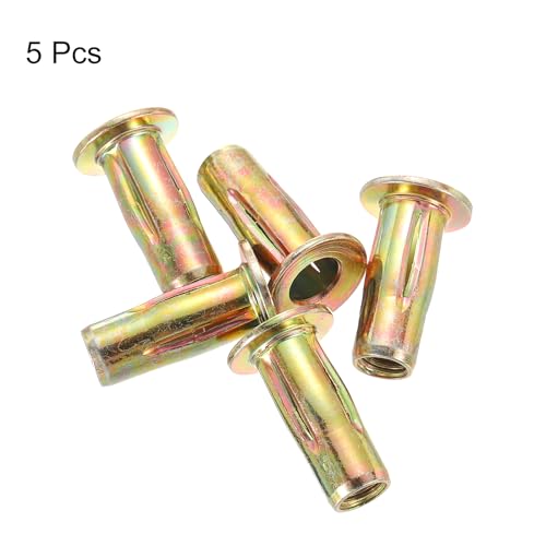 QUARKZMAN Multi Grip Nietmutter, M8 Vorstehender Schaft aus Kohlenstoffstahl Farbe Zink Plattiert Flachkopf Gewindeeinsatzmutter 5 Stück