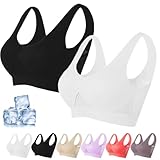 liucocotos Atmungsaktiver Cool Liftup Air BH, nahtlos, kabellos, kühlender Komfort-BH, atmungsaktives Mesh-Sport-BH für Damen, 2 Stück., X-Large