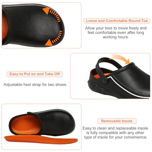 JSWEI Men's Unisex-Adult Kitchen Shoes - Nonslip Water Proof Work Shoes for Men, Women, Nurses, Gardeners, Indoor & Outdoor4