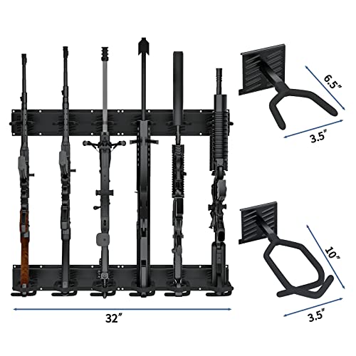 UNITEDPOWER Gun Rack Wall Mount, Metal Shotgun Rack Indoor, Adjustable Rifle Storage Holder with