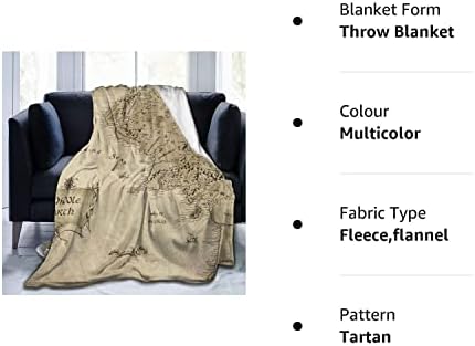N A Middle Earth Map Lord of The Rings Ultra-Soft Micro Fleece Blanket Forcouch Fur Plush Throw Blankets for Suitable