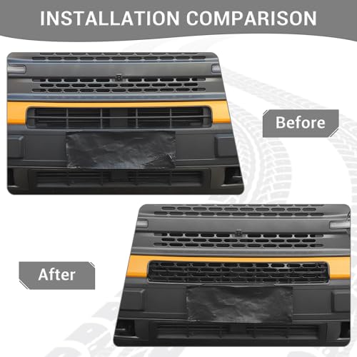 Image of for Bronco Sport Black Front Grille Inserts Mesh Grill Trim Covers for Ford Bronco Sport 2021 2022 2023 up Black Exterior Accessories