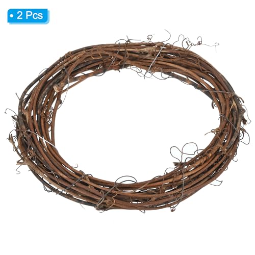 Diadema de ratán de 6 pulgadas PATIKIL de vid natural y alambre grueso marrón 4