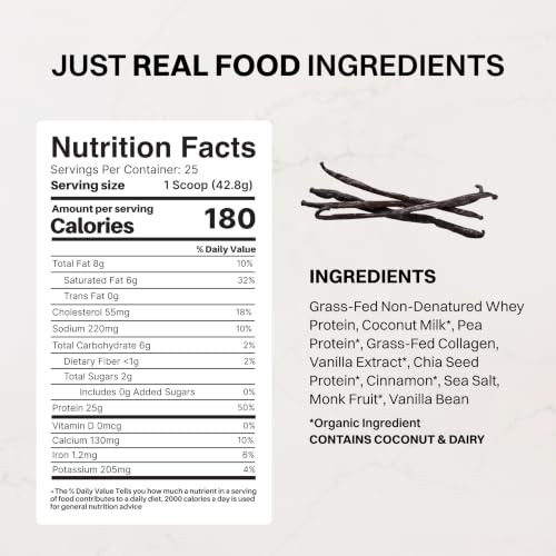 Image of JUST INGREDIENTS Vanilla Bean Protein Powder - NSF