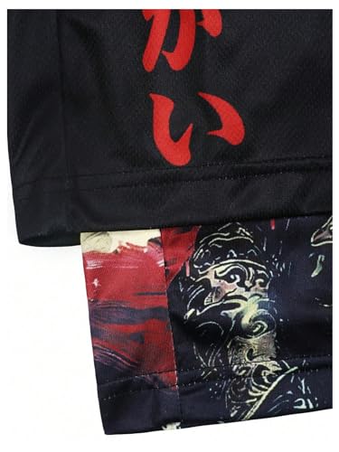 WDIRARA Men's 2 in 1 Shorts Graphic Letter Print Drawstring Workout Running Gym Shorts with Pockets4