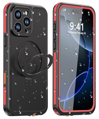 Coque étanche iPhone 16 Pro rouge anti-choc pour éviter les bris d'écran