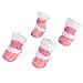 FOLOSAFENAR Bottes de Chien Chaudes d'hiver en Caoutchouc + Tissu en Peluche Chaud pour Chat Gardez Les Pattes du Chien Propres(Pink, No 4)