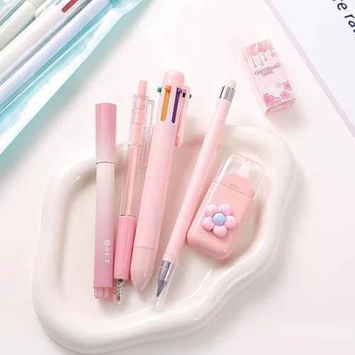 Set de papelería rosa 6 piezas con bolígrafos y más miniatura 3