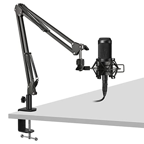 Frgyee Heavy-Duty Table Mount Clamp, Metal Desk Clamp For Microphone Stand Mic Boom Arm C Mounting Clamp With Adjustable Screw, Fits Up To 2.4"/6Cm Desktop Thickness #TOP2