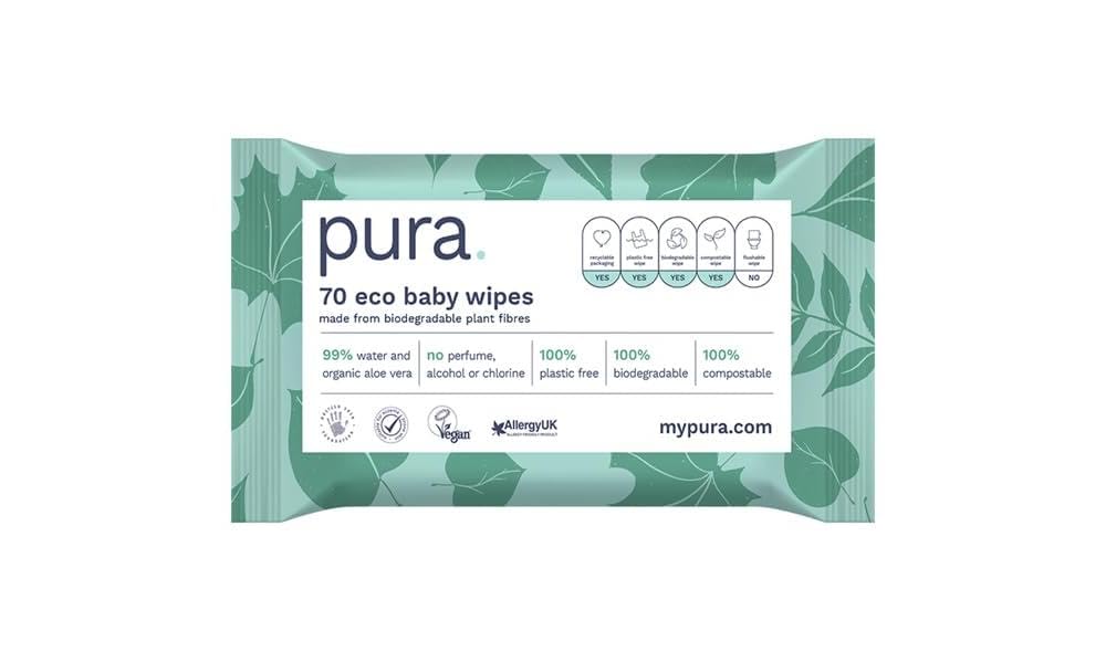 Sponsored Ad – Eco Friendly Baby Water Wipes 4 x 70 per pack, (280 Wet Wipes) 100% Plastic Free, 99% Water, Biodegradable, Compostable, Vegan, Suitable for Sensitive & Eczema Prone Skin, Newborn