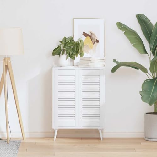 Vetnasa Puerta de Armario de Lamas 2 uds Blanco 69x29,5 cm