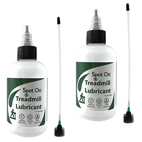 Premium Treadmill Belt Lubricant - Made in The USA - Patented 8 inch Application Tube and Precision Twist Cap - 100% Pure Silicone - 2 Pack