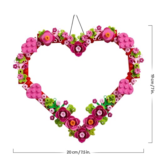 LEGO Iconic Herz-Deko - Spielzeug für Kinder - Geschenk für Mädchen und Jungen ab 9 Jahren - Deko Wohnzimmer - Geschenkidee zum Geburtstag - Modellbau Herz Ornament zum Bauen und Ausstellen 40638