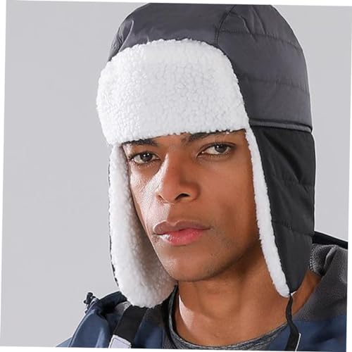 Windproof Earflap Winter Hat for Kids Waterproof Fleece Cap 60cm for Outdoor Skiing and Cycling Warm Hat for Boys and Girls Black3