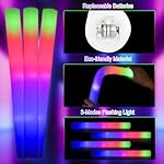 Taotuo Glow Sticks Bulk, 20 Pack LED Light Up Foam Sticks 3 Modes Color Flashing,Glow Party Supplies for Wedding Birthday, Raves, Concert, Camping, New Year, Carnival, Halloween Christmas - Image 2