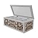 Decorative Home Decor Wood Tea Box, 10.75" x 5.75" x 4," Eight Compartments, Rustic, Antique Distressed Wood Organizer for Sewing Supplies, Jewelry, Beads, Hair Accessories and More!