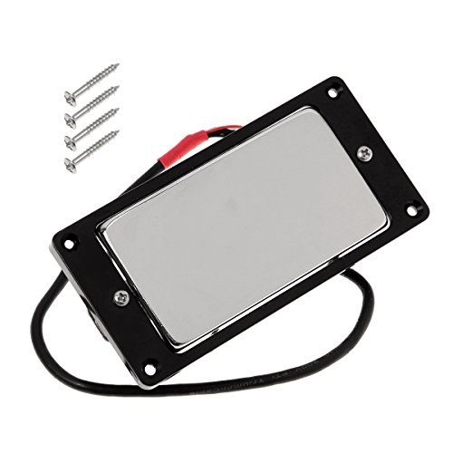 Kmise Chrome Metal Electric Guitar Humbucker Pickup Set Sealed Double Coil Black Frame Set Of 1 #TOP3