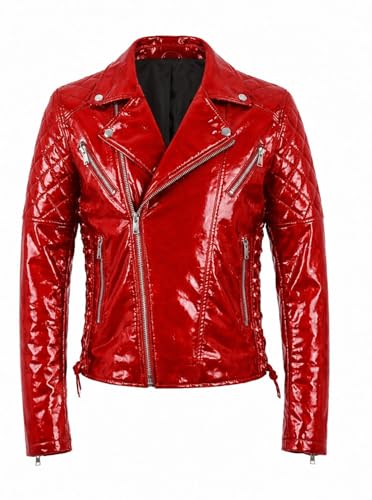Veste de moto en cuir PVC brillant femme : le blouson imperméable et infroissable